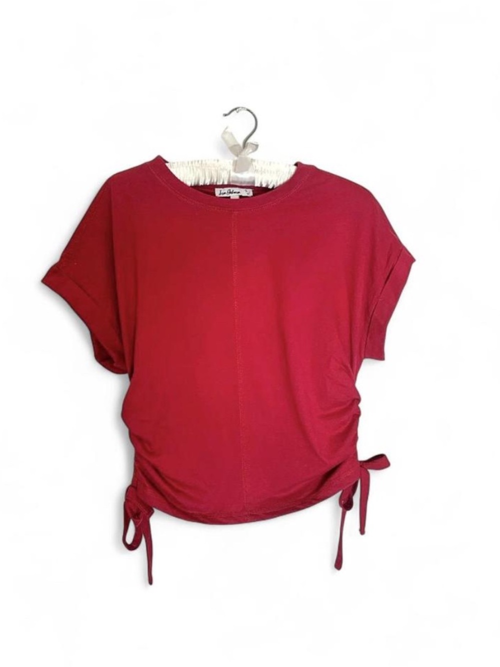 Sam Edelman Magenta Side Ruched T-Shirt Crewneck Top Size Medium EUC